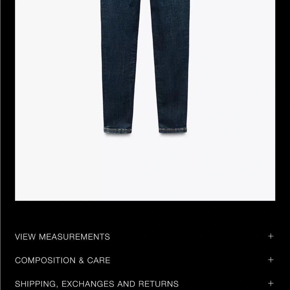 NWT Zara High-Waisted Blue Skinny Jeans with Vintage Wash - Picture 3 of 9